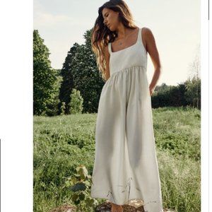 ZARA - LINEN BLEND MIDI DRESS - SIZE S